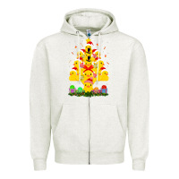 Oatmeal Heather duck rubber duck christmas tree duckie and quack christmas 123 Zipper Hoodie - ArtMosaic