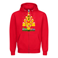 Red duck rubber duck christmas tree duckie and quack christmas 123 Zipper Hoodie - ArtMosaic