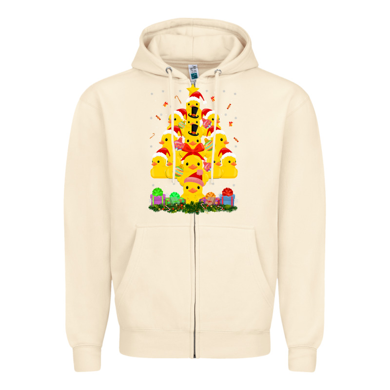 Duck Rubber Duck Christmas Tree Duckie And Quack Christmas 123 Zipper Hoodie by ArtMosaic | Teevron