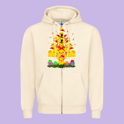 Duck Rubber Duck Christmas Tree Duckie And Quack Christmas 123 Zipper Hoodie Designed By Artmosaic