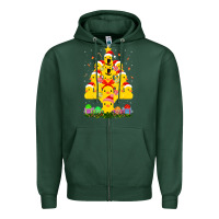 Sports Green duck rubber duck christmas tree duckie and quack christmas 123 Zipper Hoodie - ArtMosaic