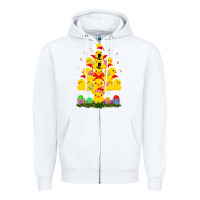 White duck rubber duck christmas tree duckie and quack christmas 123 Zipper Hoodie - ArtMosaic