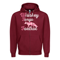 Burgundy whiskey tango foxtrot military womens fun wtf quote t shirt Zipper Hoodie - ArtMosaic