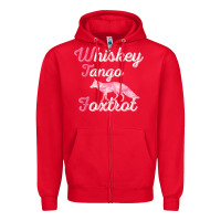 Red whiskey tango foxtrot military womens fun wtf quote t shirt Zipper Hoodie - ArtMosaic