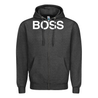 Charcoal Heather boss premium Zipper Hoodie - ArtMosaic