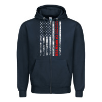 Navy Union Carpenter With A Vintage American Flag For Fans Zipper Hoodie - ArtMosaic