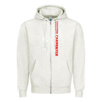 Oatmeal Heather Union Carpenter With A Vintage American Flag For Fans Zipper Hoodie - ArtMosaic