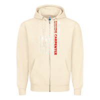 Sandshell Union Carpenter With A Vintage American Flag For Fans Zipper Hoodie - ArtMosaic