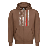 Chestnut Union Carpenter With A Vintage American Flag For Fans Zipper Hoodie - ArtMosaic