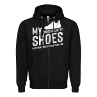 Black cross country running   xc run runner pullover hoodie Zipper Hoodie - ArtMosaic