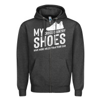Charcoal Heather cross country running   xc run runner pullover hoodie Zipper Hoodie - ArtMosaic