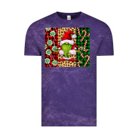 Cloud Purple green christmas gnome Vintage Tee - FaDigitalArtStudio