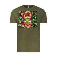 Vintage Olive green christmas gnome Vintage Tee - FaDigitalArtStudio