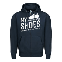 Navy cross country running   xc run runner pullover hoodie Zipper Hoodie - ArtMosaic