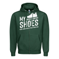 Sports Green cross country running   xc run runner pullover hoodie Zipper Hoodie - ArtMosaic