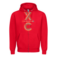 Red X-Country Design For Cross Country Runners and Coaches Zipper Hoodie - ArtMosaic