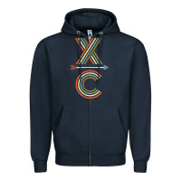 Navy X-Country Design For Cross Country Runners and Coaches Zipper Hoodie - ArtMosaic