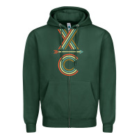 Sports Green X-Country Design For Cross Country Runners and Coaches Zipper Hoodie - ArtMosaic