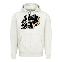 Oatmeal Heather army black knights Zipper Hoodie - ArtMosaic
