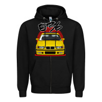 Black Yellow E36 Zipper Hoodie - ArtMosaic