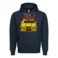 Navy Yellow E36 Zipper Hoodie - ArtMosaic