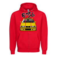 Red Yellow E36 Zipper Hoodie - ArtMosaic