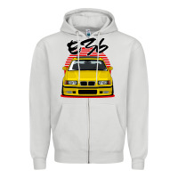 Dove Grey Yellow E36 Zipper Hoodie - ArtMosaic