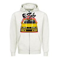 Oatmeal Heather Yellow E36 Zipper Hoodie - ArtMosaic