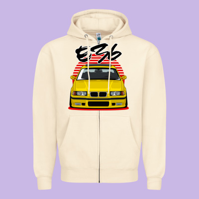 Yellow E36 Zipper Hoodie Designed By Artmosaic