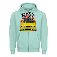 Seafoam Yellow E36 Zipper Hoodie - ArtMosaic