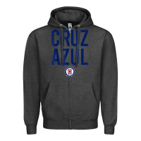 Charcoal Heather deportivo cruz azul t shirt Zipper Hoodie - ArtMosaic