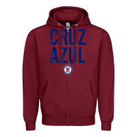 Burgundy deportivo cruz azul t shirt Zipper Hoodie - ArtMosaic