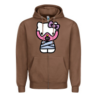 Chestnut hell kitty cute devil Zipper Hoodie - ArtMosaic