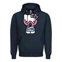 Navy hell kitty cute devil Zipper Hoodie - ArtMosaic