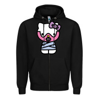 Black hell kitty cute devil Zipper Hoodie - ArtMosaic