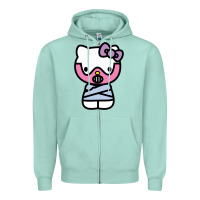 Seafoam hell kitty cute devil Zipper Hoodie - ArtMosaic