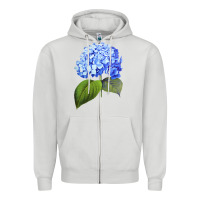 Dove Grey Blue  hydrangea Zipper Hoodie - ArtMosaic