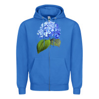 True Royal Blue  hydrangea Zipper Hoodie - ArtMosaic
