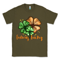 Army Green Feeling lucky with clover Classic Tee - HowdyJamesFarm
