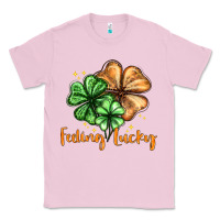 Bubblegum Pink Feeling lucky with clover Classic Tee - HowdyJamesFarm