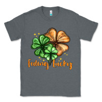 Charcoal Heather Feeling lucky with clover Classic Tee - HowdyJamesFarm