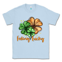 Dusty Blue Feeling lucky with clover Classic Tee - HowdyJamesFarm