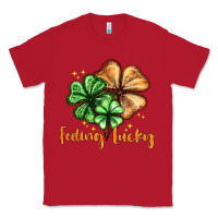 Red Feeling lucky with clover Classic Tee - HowdyJamesFarm