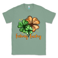 Sage Feeling lucky with clover Classic Tee - HowdyJamesFarm
