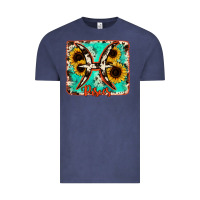 Vintage Denim pisces turquoise cowhide Vintage Tee - RanaPortraitStore