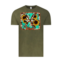 Vintage Olive pisces turquoise cowhide Vintage Tee - RanaPortraitStore