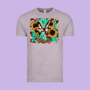 Pisces Turquoise Cowhide Vintage Tee Designed By Ranaportraitstore