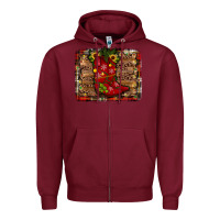 Burgundy cowboy boots christmas Zipper Hoodie - JahusDesignShop