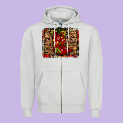 Cowboy Boots Christmas Zipper Hoodie Designed By Jahusdesignshop