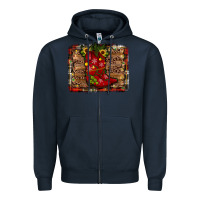 Navy cowboy boots christmas Zipper Hoodie - JahusDesignShop